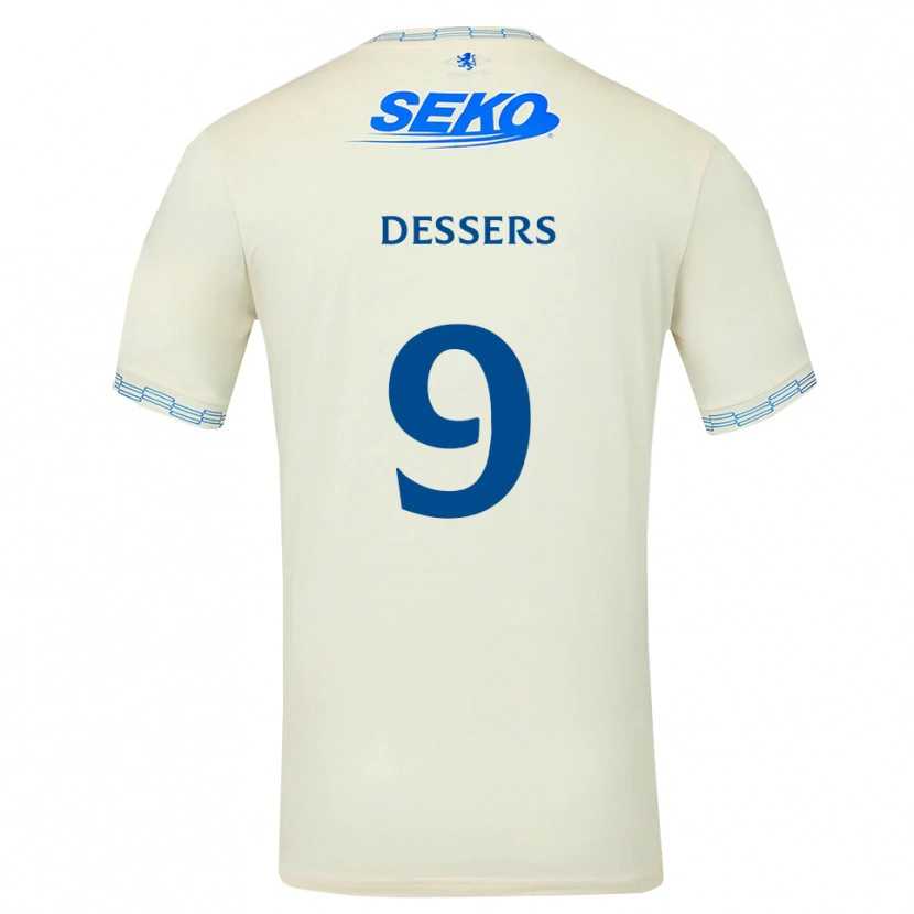 Danxen Enfant Maillot Cyriel Dessers #9 Bleu Ciel Vif Blanc Tenues Extérieur 2026/27 T-Shirt