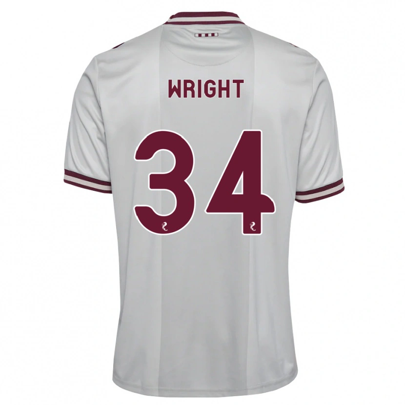 Danxen Enfant Maillot Kieran Wright #34 Blanc Bordeaux Tenues Extérieur 2026/27 T-Shirt