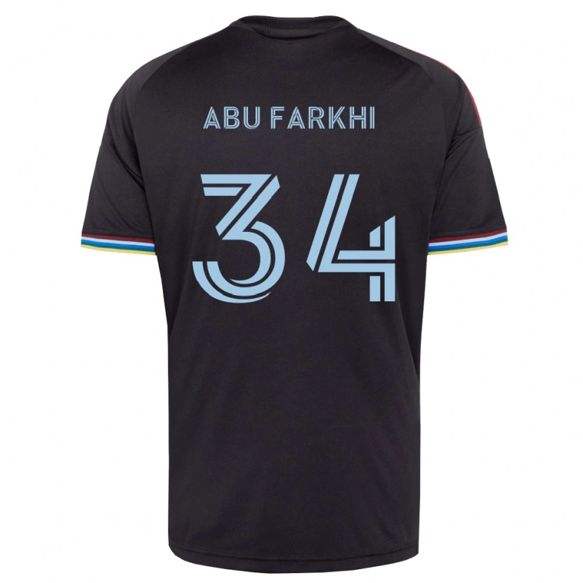 Danxen Enfant Maillot Sayed Abu Farkhi #34 Noir Bleu Ciel Tenues Domicile 2026/27 T-Shirt