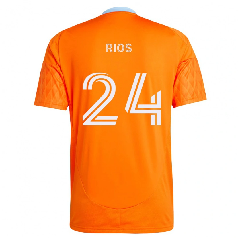 Danxen Homme Maillot Paolo Ríos #24 Orange Blanc Tenues Domicile 2026/27 T-Shirt