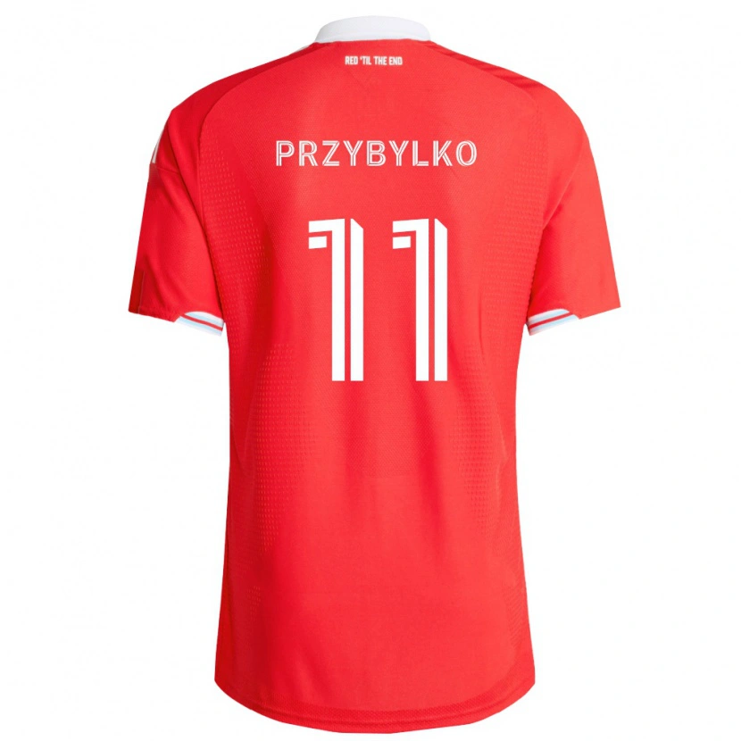 Danxen Homme Maillot Kacper Przybylko #11 Rouge Bleu Foncé Blanc Tenues Domicile 2026/27 T-Shirt