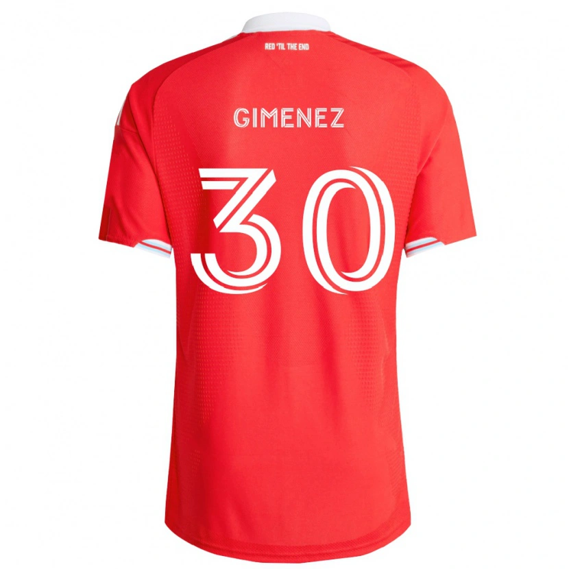 Danxen Homme Maillot Gastón Giménez #30 Rouge Bleu Foncé Blanc Tenues Domicile 2026/27 T-Shirt
