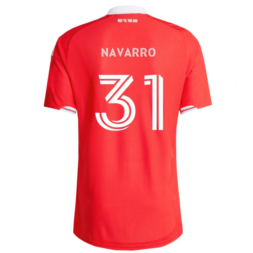 Danxen Homme Maillot Federico Navarro #31 Rouge Bleu Foncé Blanc Tenues Domicile 2026/27 T-Shirt