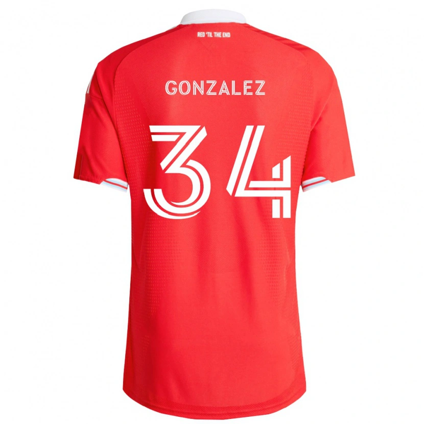 Danxen Homme Maillot Omar González #34 Rouge Bleu Foncé Blanc Tenues Domicile 2026/27 T-Shirt