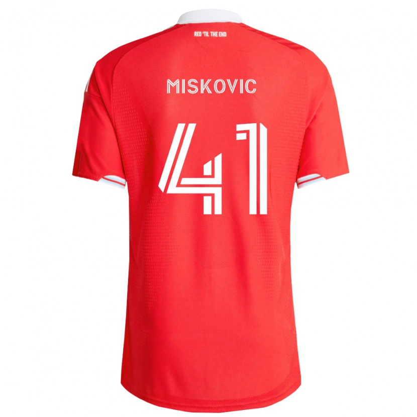 Danxen Homme Maillot Mihajlo Miskovic #41 Rouge Bleu Foncé Blanc Tenues Domicile 2026/27 T-Shirt