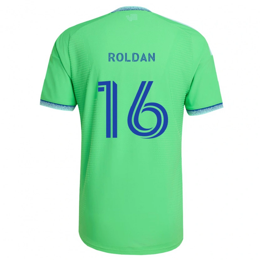 Danxen Homme Maillot Álex Roldán #16 Vert Bleu Clair Tenues Domicile 2026/27 T-Shirt