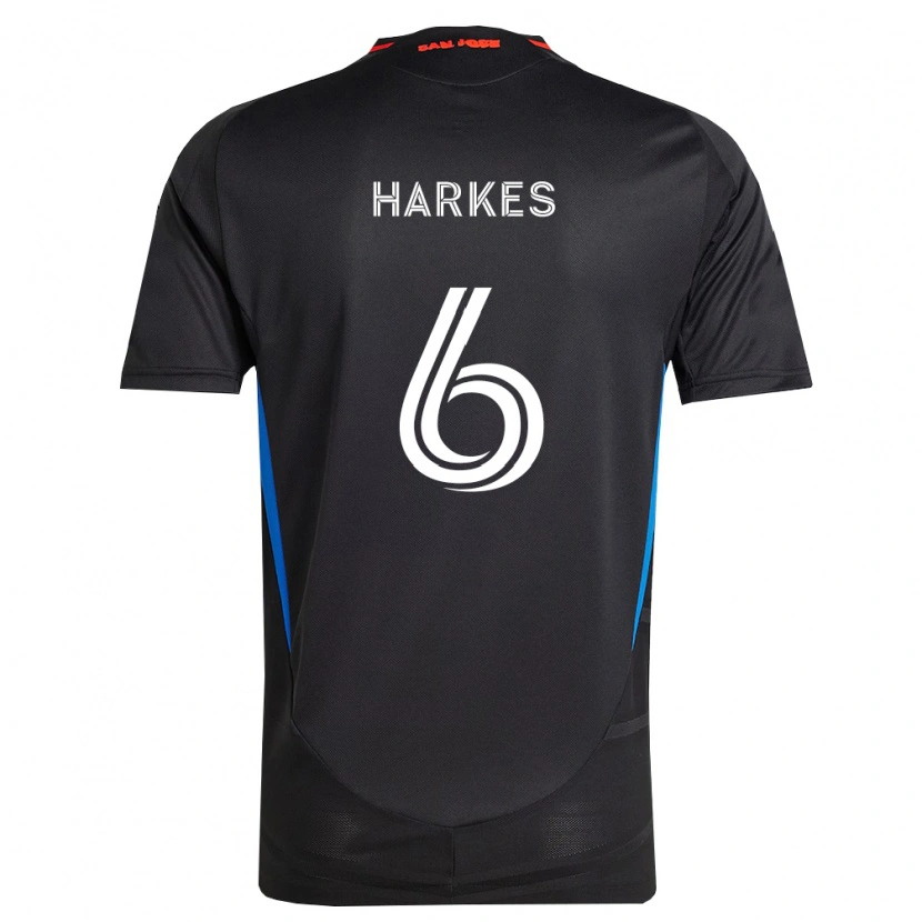 Danxen Homme Maillot Ian Harkes #6 Bleu Blanc Noir Tenues Domicile 2026/27 T-Shirt