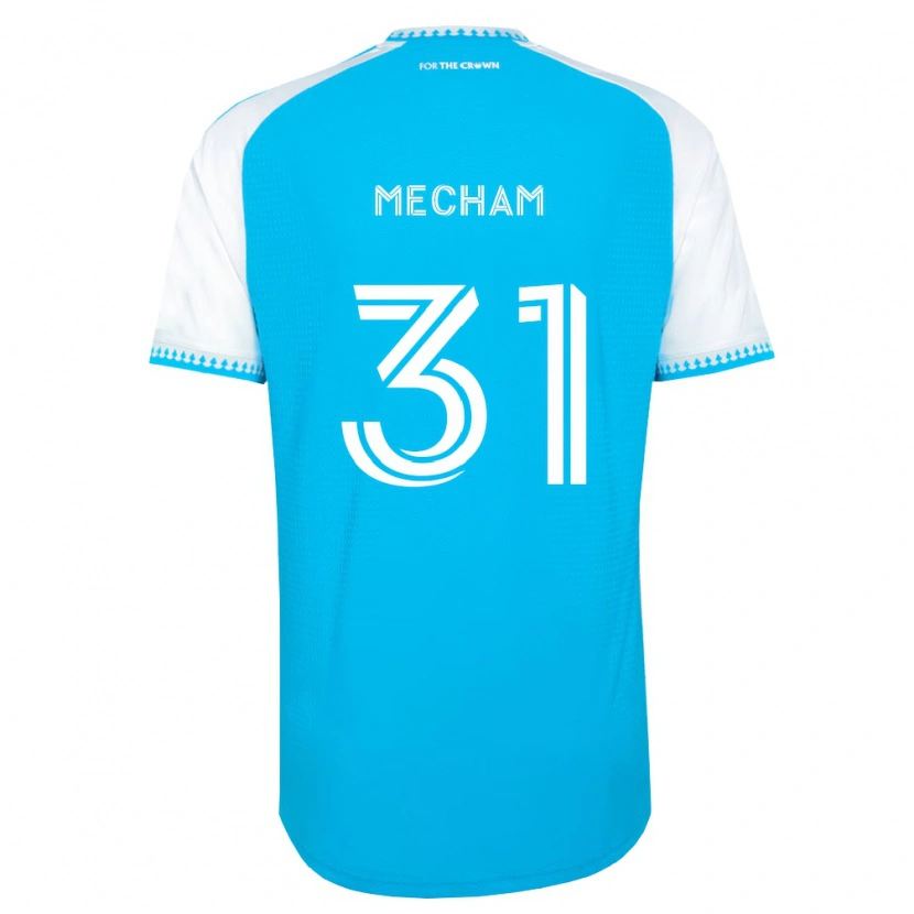 Danxen Homme Maillot Jake Mecham #31 Bleu Ciel Blanc Noir Tenues Domicile 2026/27 T-Shirt