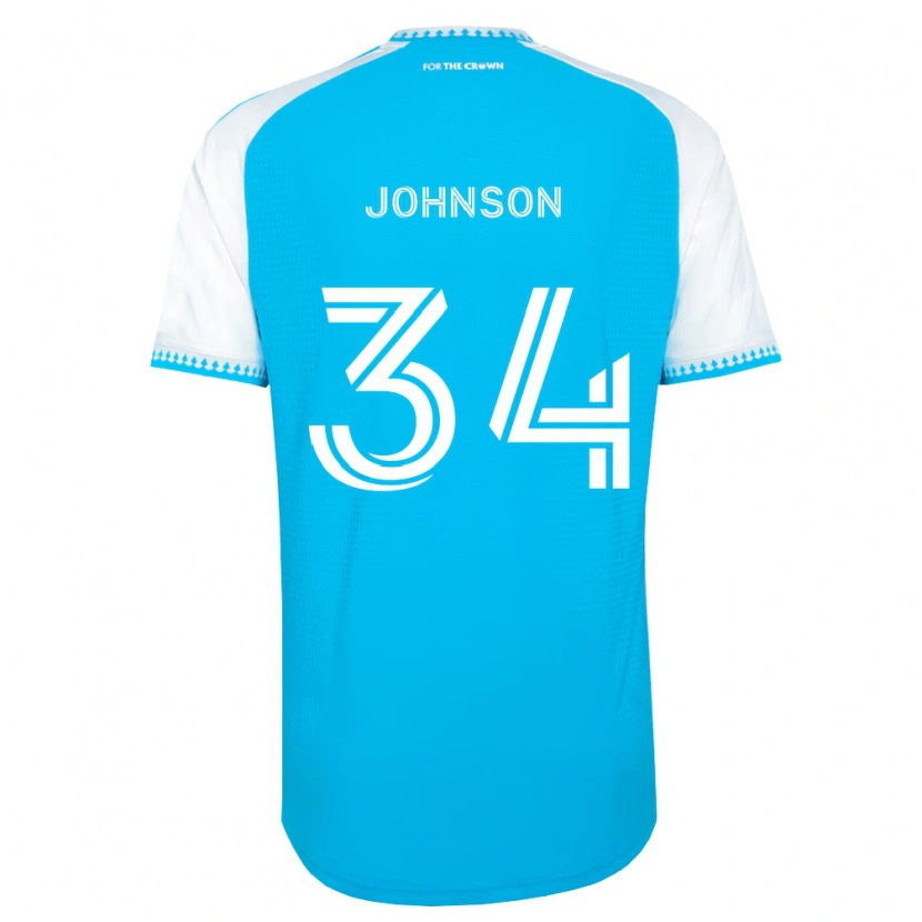 Danxen Homme Maillot Andrew Johnson #34 Bleu Ciel Blanc Noir Tenues Domicile 2026/27 T-Shirt