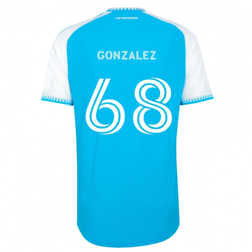 Danxen Homme Maillot Carlos Gonzalez #68 Bleu Ciel Blanc Noir Tenues Domicile 2026/27 T-Shirt