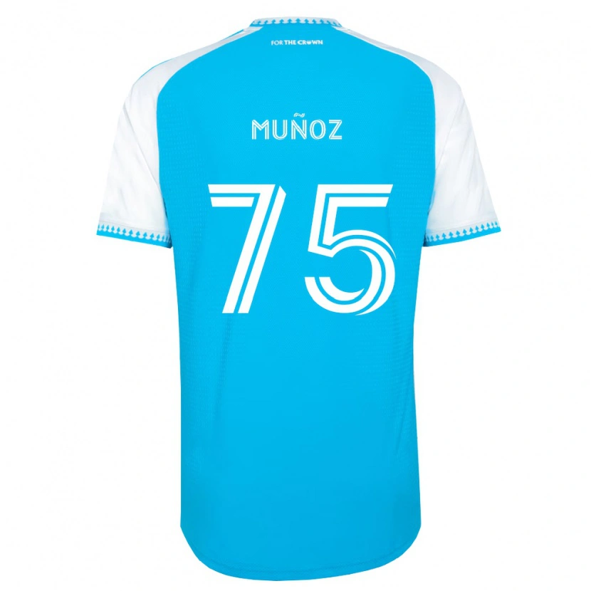 Danxen Homme Maillot Jeremiah Muñoz #75 Bleu Ciel Blanc Noir Tenues Domicile 2026/27 T-Shirt