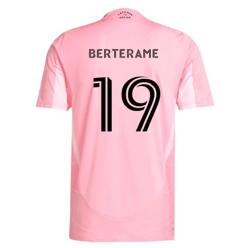 Danxen Homme Maillot Germán Berterame #19 Rose Noir Tenues Domicile 2026/27 T-Shirt