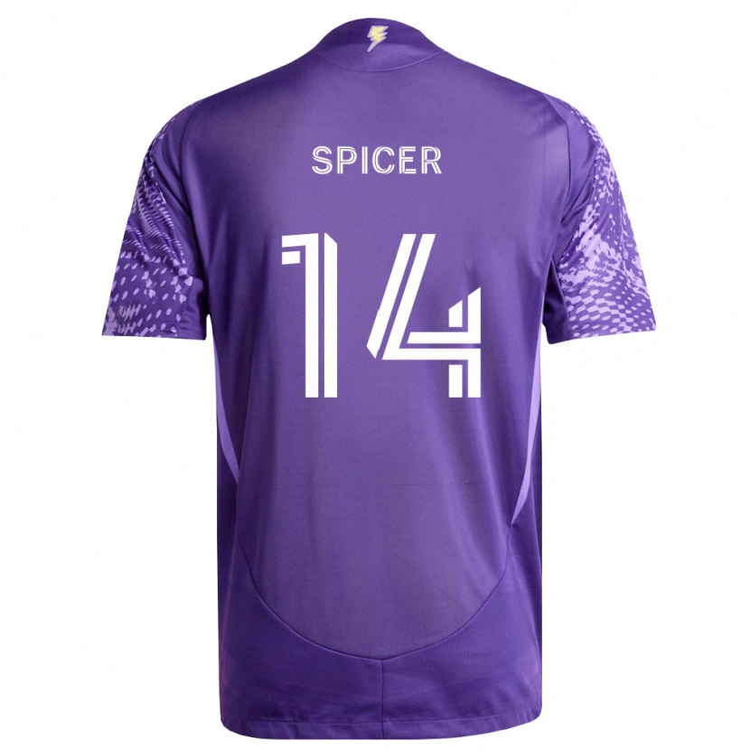 Danxen Homme Maillot Tyrese Spicer #14 Violet Blanc Tenues Domicile 2026/27 T-Shirt