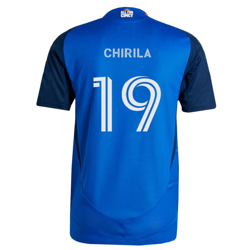 Danxen Homme Maillot Ștefan Chirilă #19 Bleu Royal Orange Tenues Domicile 2026/27 T-Shirt