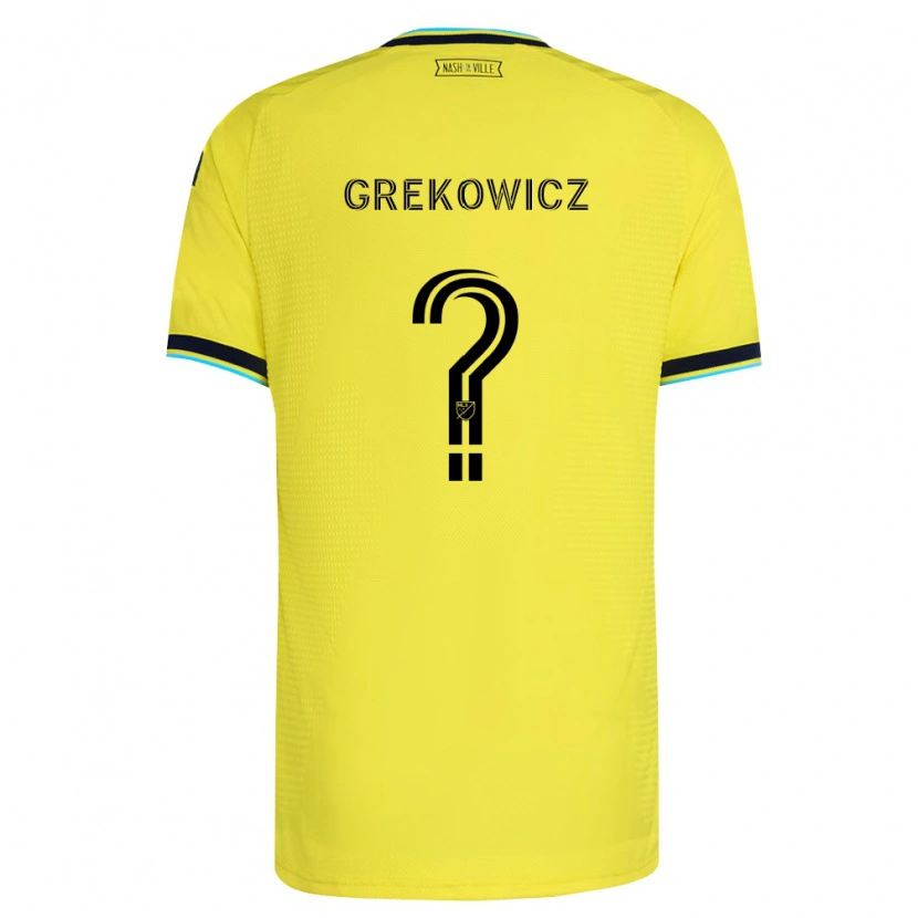 Danxen Homme Maillot Jacob Grekowicz #0 Jaune Vif Bleu Marine Tenues Domicile 2026/27 T-Shirt