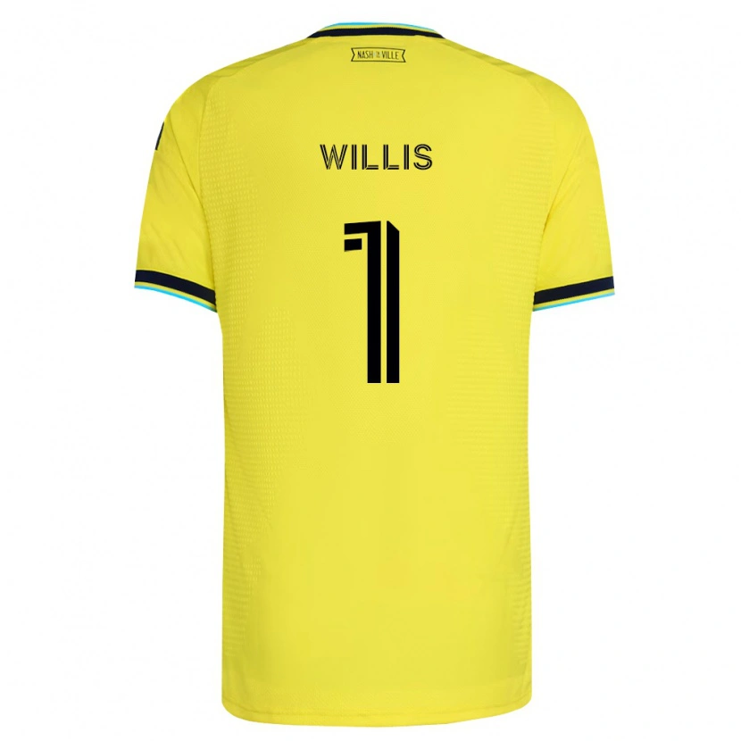Danxen Homme Maillot Joe Willis #1 Jaune Vif Bleu Marine Tenues Domicile 2026/27 T-Shirt