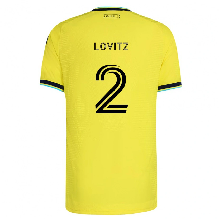 Danxen Homme Maillot Daniel Lovitz #2 Jaune Vif Bleu Marine Tenues Domicile 2026/27 T-Shirt
