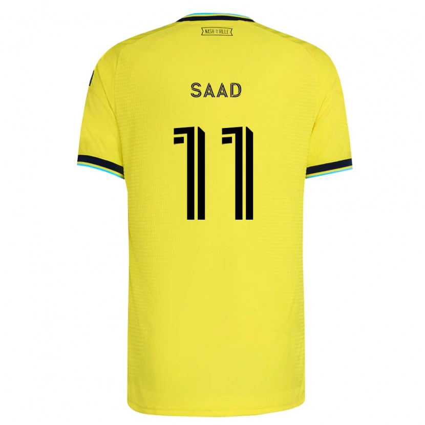 Danxen Homme Maillot Elias Saad #11 Jaune Vif Bleu Marine Tenues Domicile 2026/27 T-Shirt
