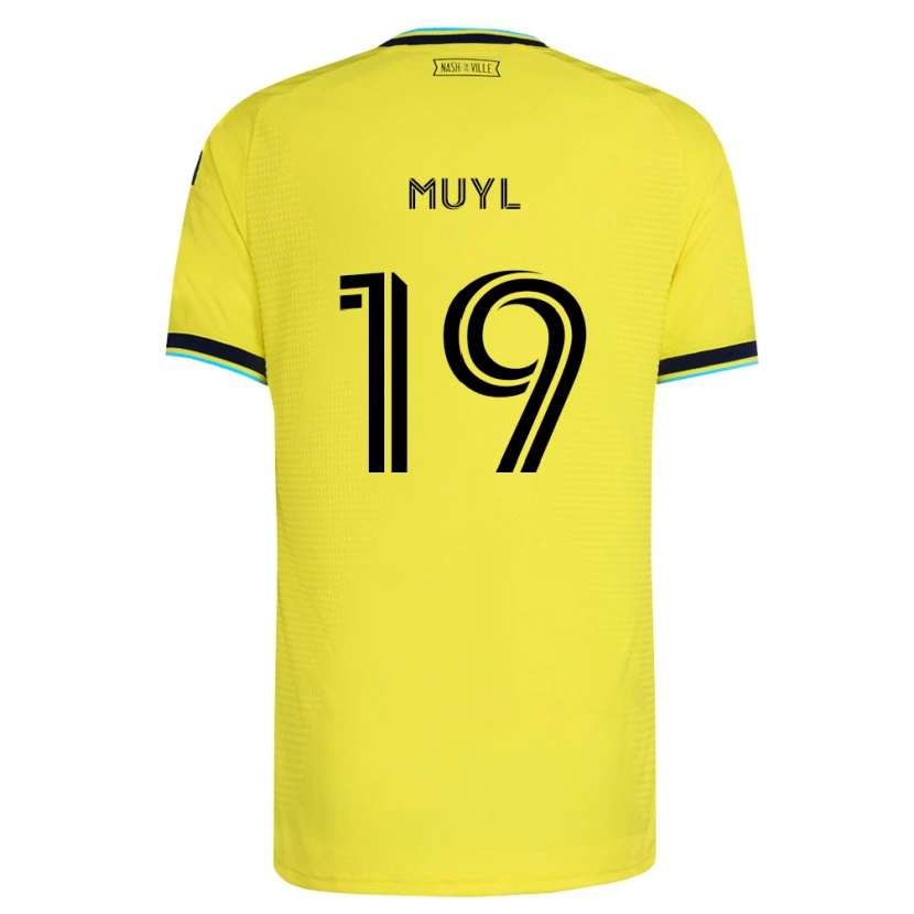 Danxen Homme Maillot Alex Muyl #19 Jaune Vif Bleu Marine Tenues Domicile 2026/27 T-Shirt