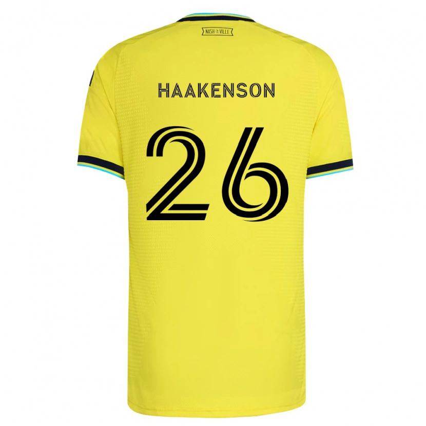 Danxen Homme Maillot Luke Haakenson #26 Jaune Vif Bleu Marine Tenues Domicile 2026/27 T-Shirt