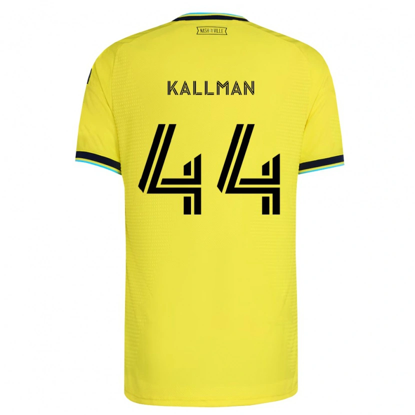 Danxen Homme Maillot Brent Kallman #44 Jaune Vif Bleu Marine Tenues Domicile 2026/27 T-Shirt