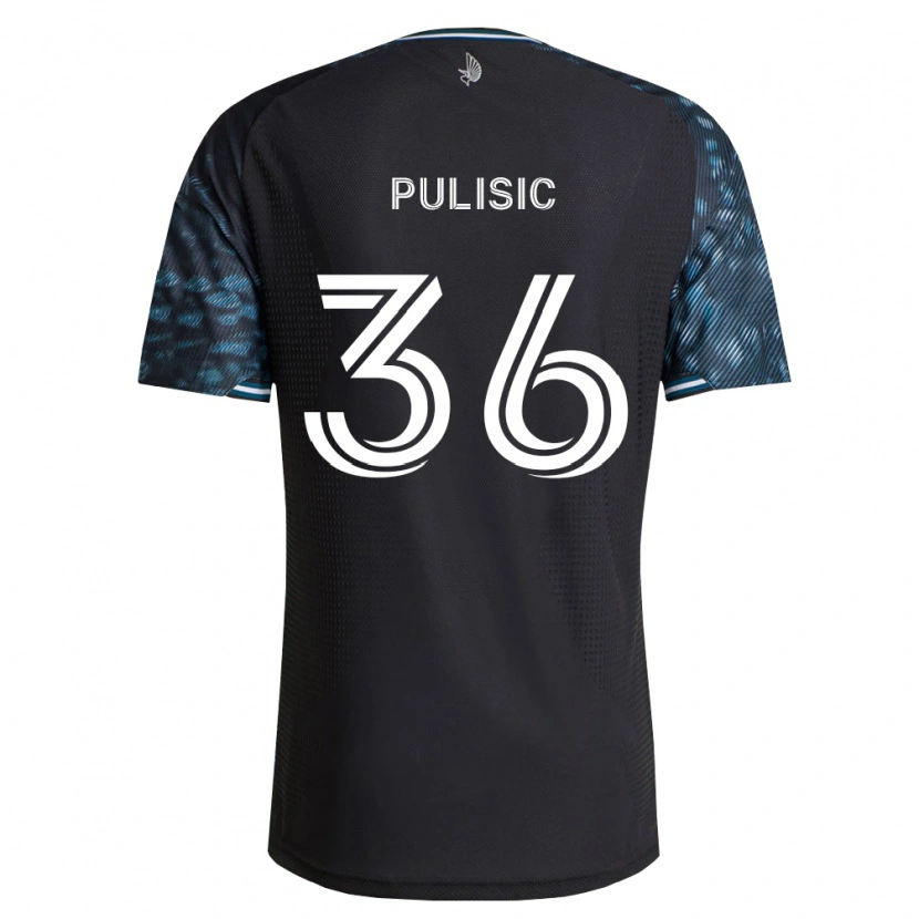 Danxen Homme Maillot Will Pulisic #36 Noir Blanc Tenues Domicile 2026/27 T-Shirt