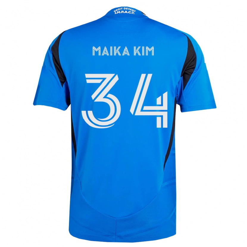 Danxen Homme Maillot Guerrier Maika Kim #34 Bleu Blanc Noir Tenues Domicile 2026/27 T-Shirt
