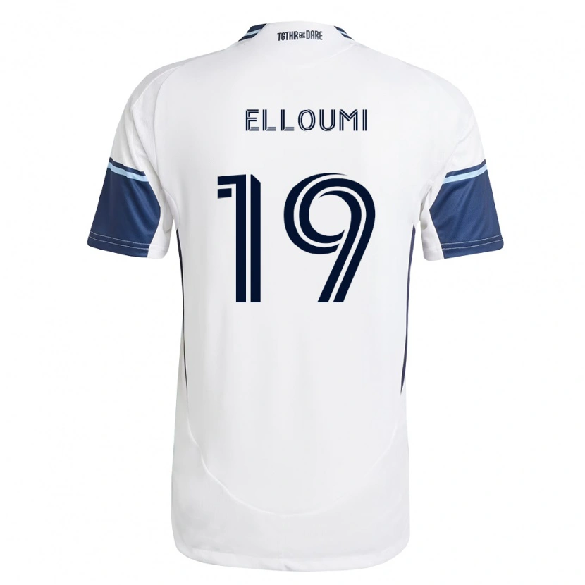 Danxen Homme Maillot Rayan Elloumi #19 Blanc Bleu Royal Tenues Domicile 2026/27 T-Shirt