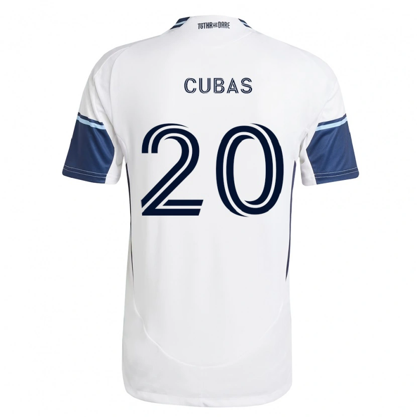 Danxen Homme Maillot Andrés Cubas #20 Blanc Bleu Royal Tenues Domicile 2026/27 T-Shirt