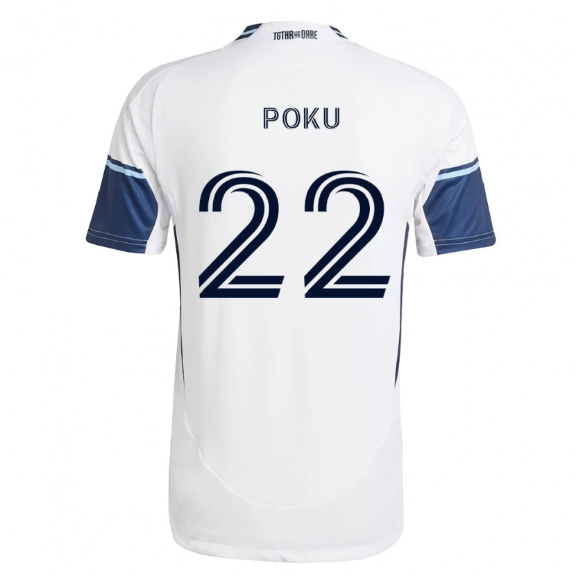 Danxen Homme Maillot Kwasi Poku #22 Blanc Bleu Royal Tenues Domicile 2026/27 T-Shirt