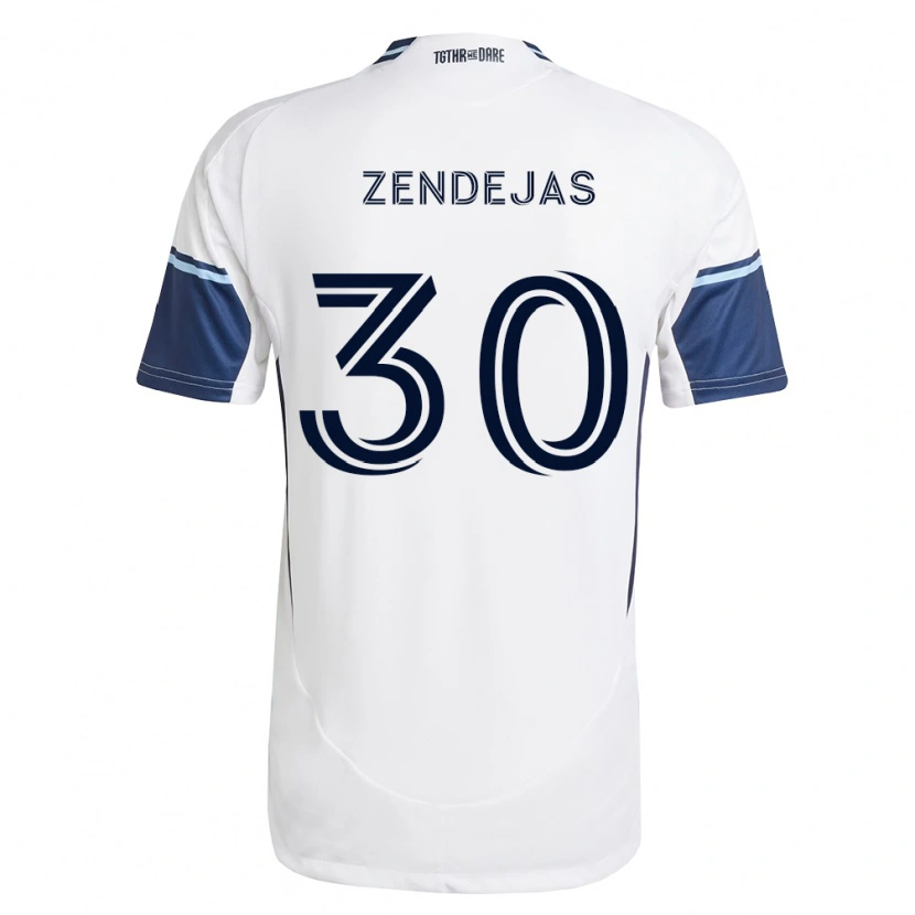 Danxen Homme Maillot Adrián Zendejas #30 Blanc Bleu Royal Tenues Domicile 2026/27 T-Shirt