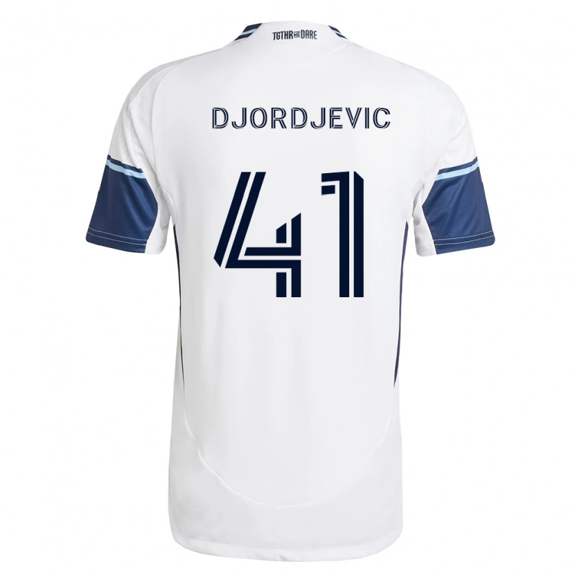 Danxen Homme Maillot Nikola Djordjevic #41 Blanc Bleu Royal Tenues Domicile 2026/27 T-Shirt
