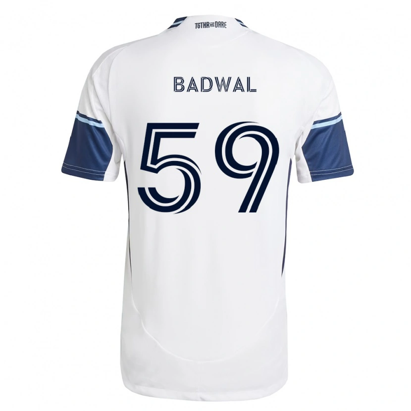 Danxen Homme Maillot Jeevan Badwal #59 Blanc Bleu Royal Tenues Domicile 2026/27 T-Shirt