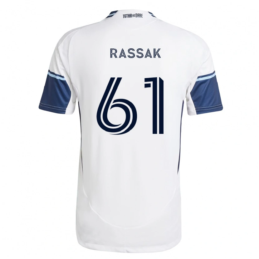 Danxen Homme Maillot Carson Rassak #61 Blanc Bleu Royal Tenues Domicile 2026/27 T-Shirt