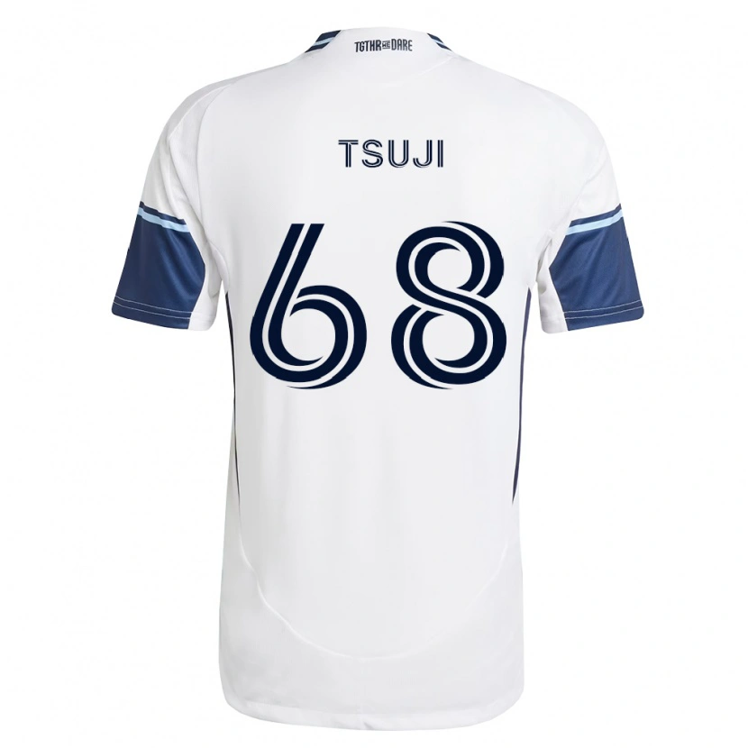 Danxen Homme Maillot Yuma Tsuji #68 Blanc Bleu Royal Tenues Domicile 2026/27 T-Shirt