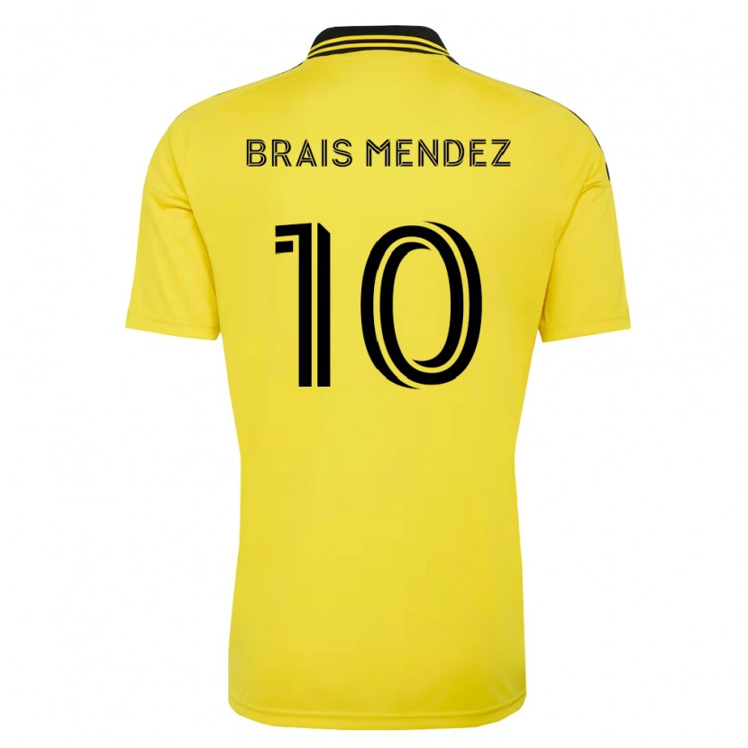 Danxen Homme Maillot Brais Méndez #10 Jaune Noir Tenues Domicile 2026/27 T-Shirt