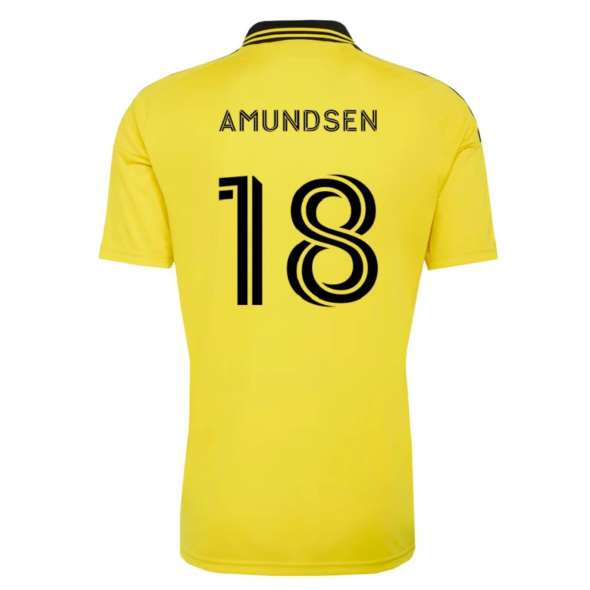 Danxen Homme Maillot Malte Amundsen #18 Jaune Noir Tenues Domicile 2026/27 T-Shirt