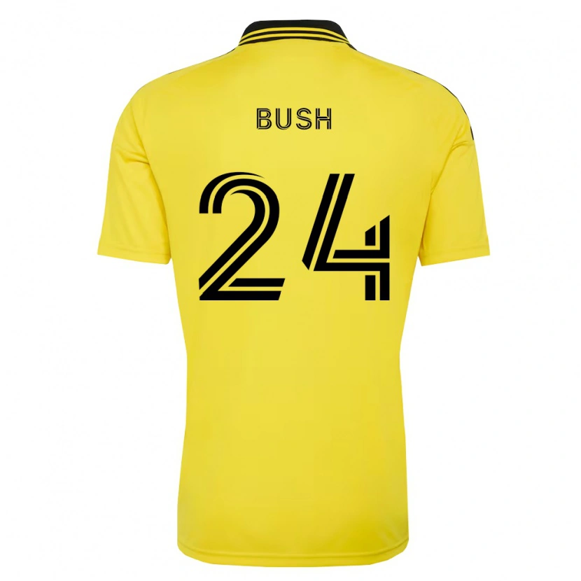 Danxen Homme Maillot Evan Bush #24 Jaune Noir Tenues Domicile 2026/27 T-Shirt