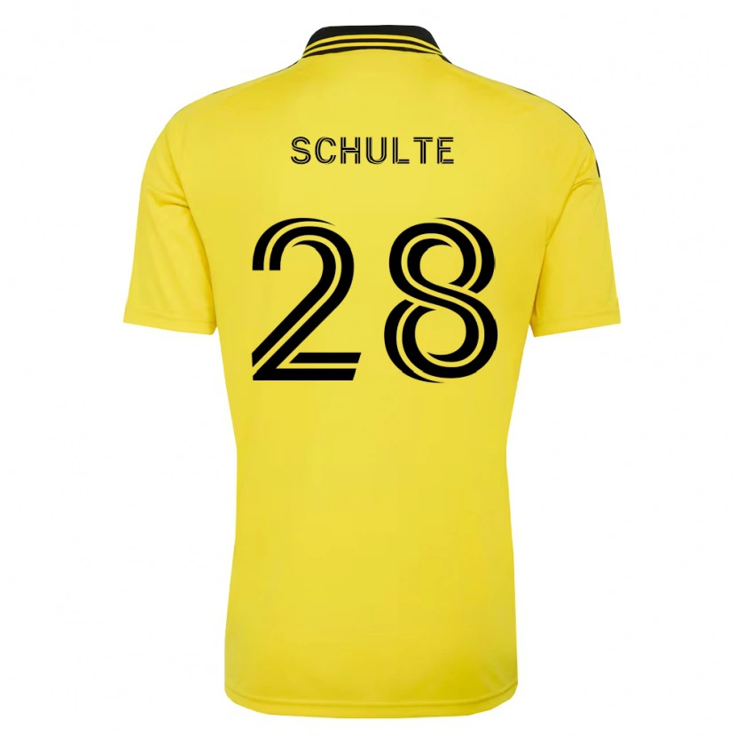 Danxen Homme Maillot Patrick Schulte #28 Jaune Noir Tenues Domicile 2026/27 T-Shirt