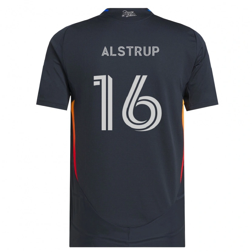 Danxen Homme Maillot Marcus Alstrup #16 Gris Foncé Rouge Tenues Domicile 2026/27 T-Shirt
