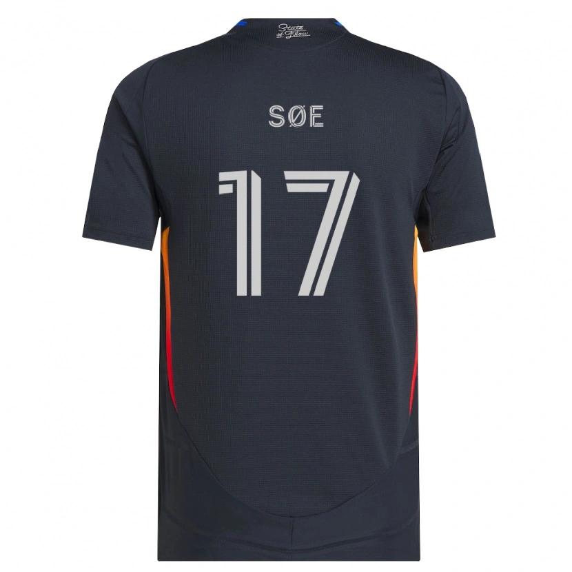 Danxen Homme Maillot Osvald Søe #17 Gris Foncé Rouge Tenues Domicile 2026/27 T-Shirt