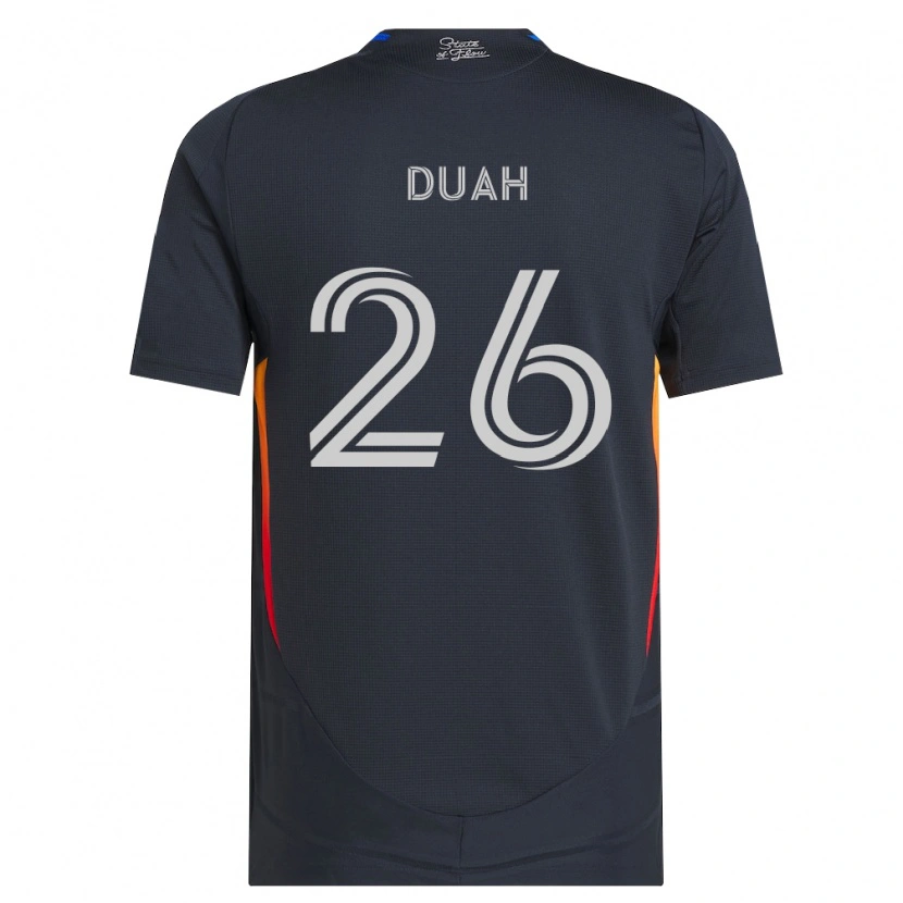 Danxen Homme Maillot Manu Duah #26 Gris Foncé Rouge Tenues Domicile 2026/27 T-Shirt