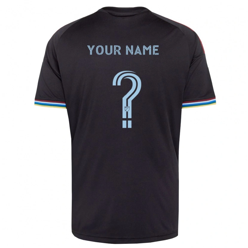 Danxen Homme Maillot Votre Nom #0 Noir Bleu Ciel Tenues Domicile 2026/27 T-Shirt