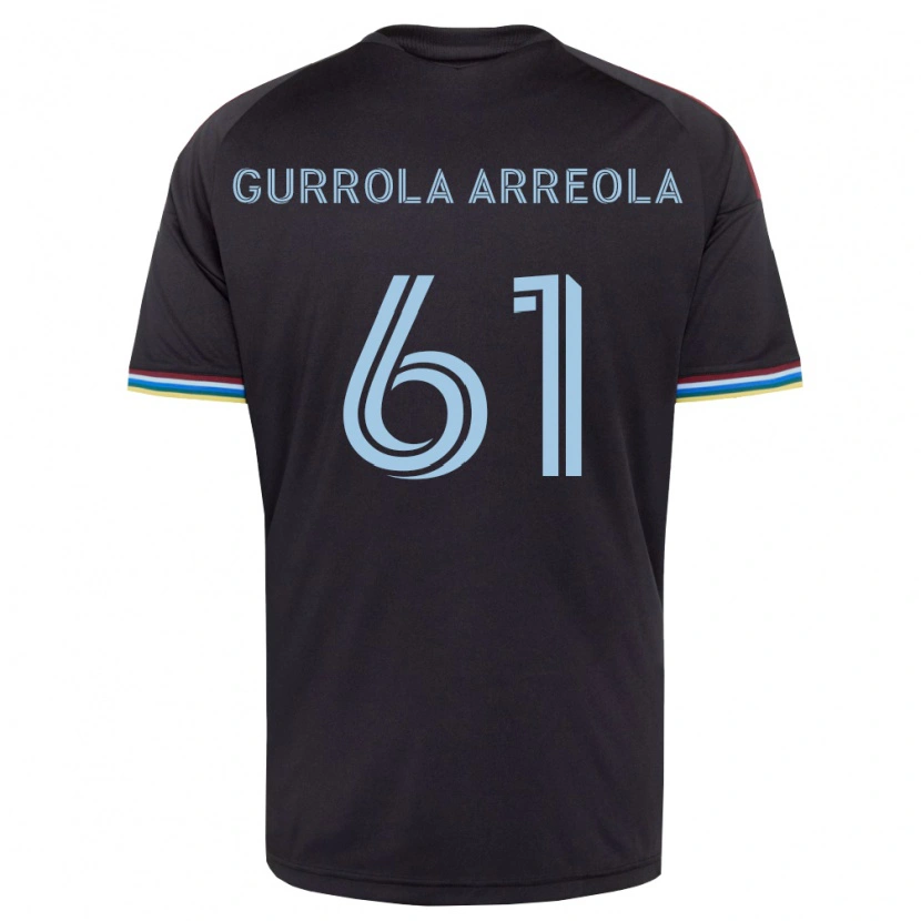 Danxen Homme Maillot Diego Gurrola Arreola #61 Noir Bleu Ciel Tenues Domicile 2026/27 T-Shirt