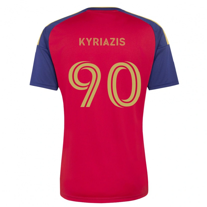 Danxen Homme Maillot Konstantinos Kyriazis #90 Bleu Royal Marron Rouge Tenues Domicile 2026/27 T-Shirt