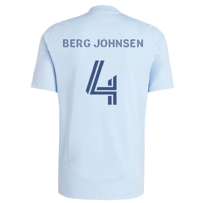 Danxen Homme Maillot Lasse Berg Johnsen #4 Bleu Clair Gris Clair Tenues Domicile 2026/27 T-Shirt