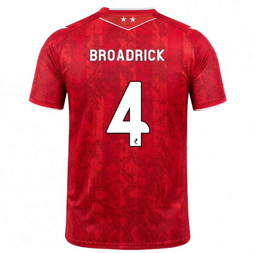 Danxen Homme Maillot Jessica Broadrick #4 Rouge Blanc Tenues Domicile 2026/27 T-Shirt
