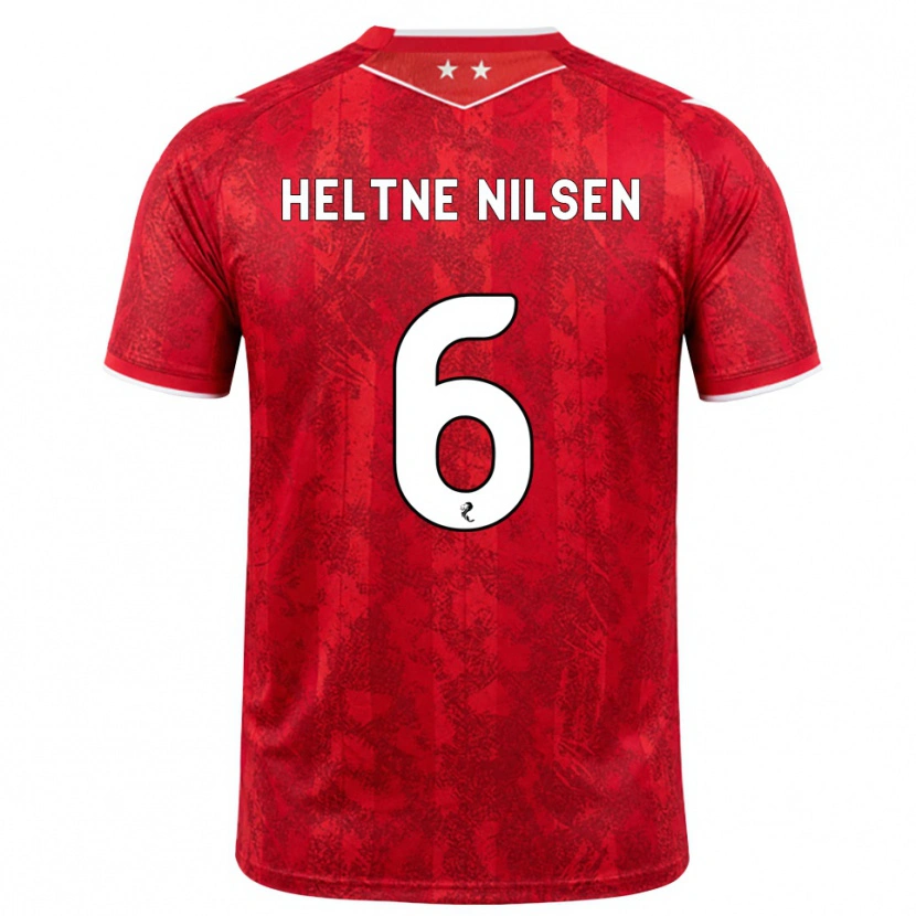Danxen Homme Maillot Sivert Heltne Nilsen #6 Rouge Blanc Tenues Domicile 2026/27 T-Shirt