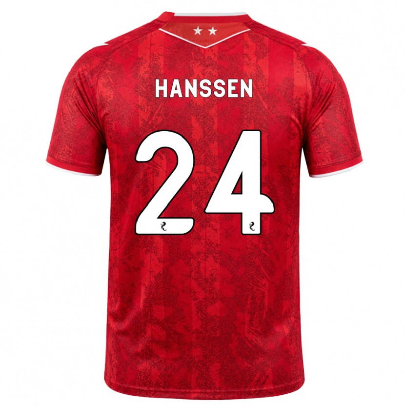 Danxen Homme Maillot Nadine Hanssen #24 Rouge Blanc Tenues Domicile 2026/27 T-Shirt