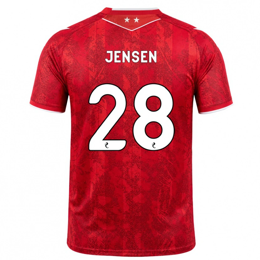 Danxen Homme Maillot Alexander Jensen #28 Rouge Blanc Tenues Domicile 2026/27 T-Shirt